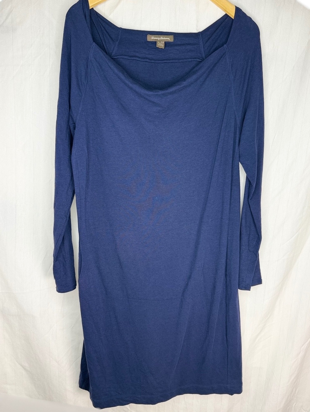Tommy Bahama Off Shoulder Lightweight Sweatshirt Dress with Kangaroo Pocket